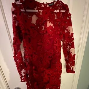 Two piece Red midi dress